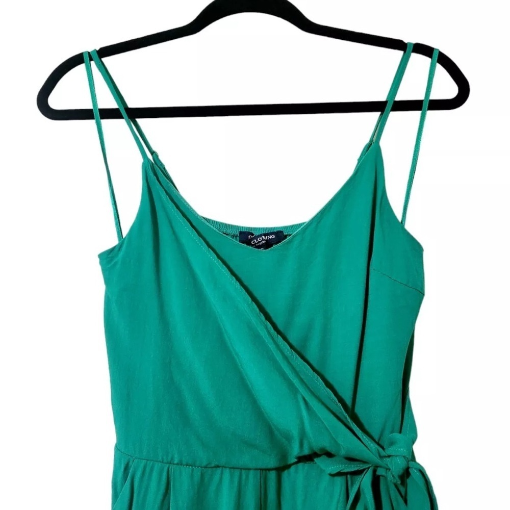 One Clothing~ Green Cami Wrap Short Front Tie Shorts Romper Size S - Picture 4 of 7